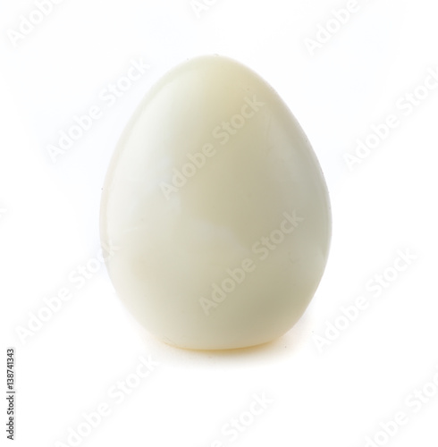 boiled quail eggs on white background