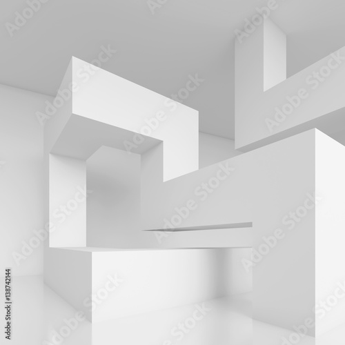 Minimal Geometric Shapes Design. Abstract Creative Futuristic Interior