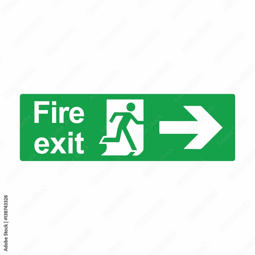 Emergency exit or fire exit sign vector design isolated on white background
Emergency exit or fire exit sign vector design isolated on white background
