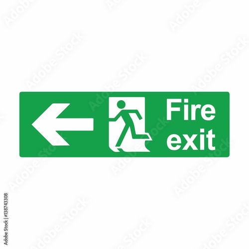 Emergency exit or fire exit sign vector design isolated on white background
