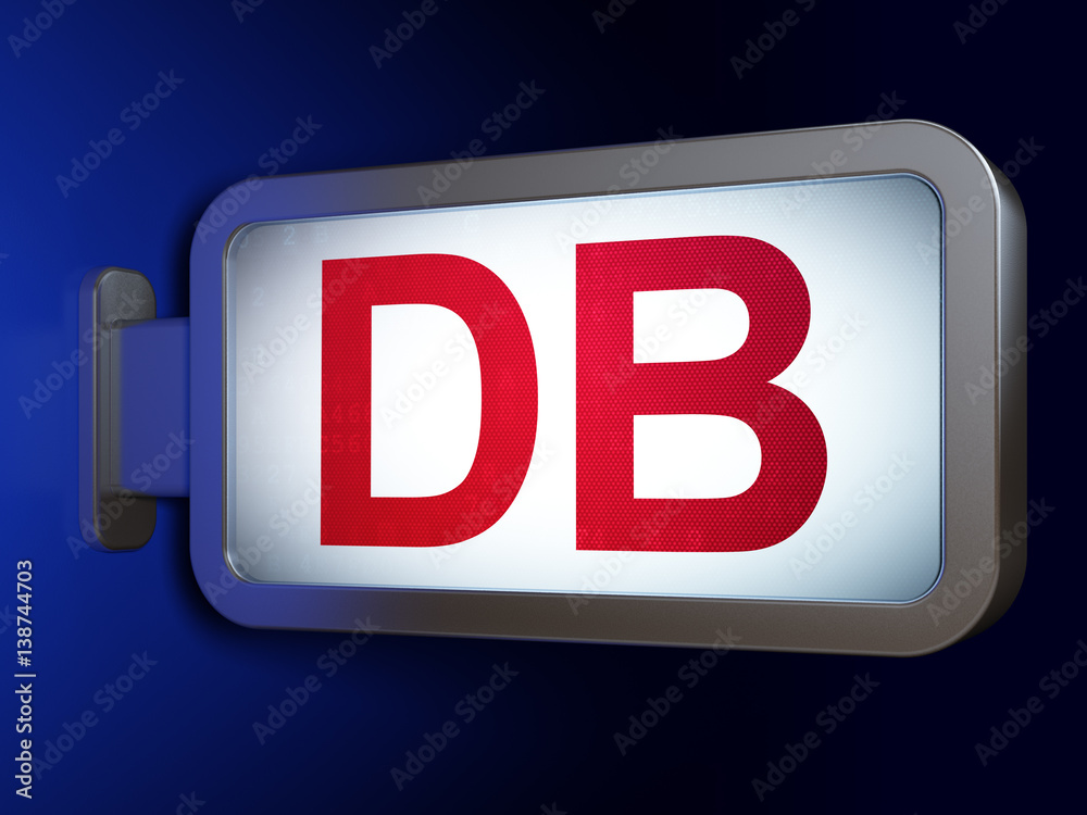Stock market indexes concept: DB on billboard background Stock market indexes concept: DB on billboard background