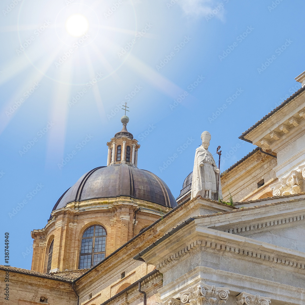 Fototapeta premium Urbino, Italy - August, 1, 2016: City Cathedral in Urbino, Italy