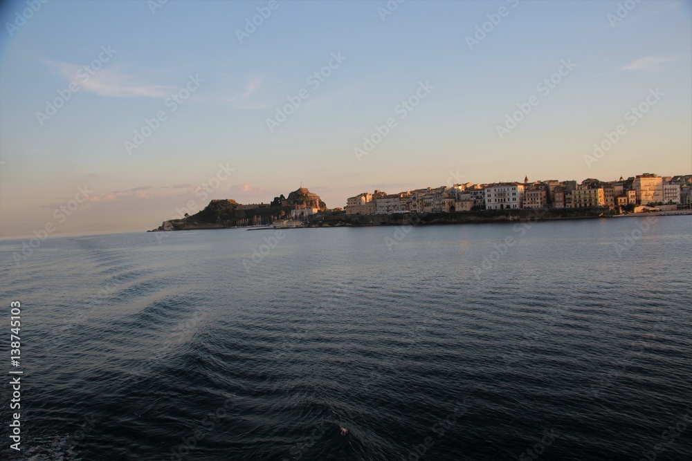 Corfu, city waterfront