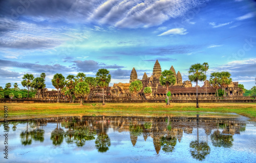 Angkor Wat seen across the lake, a UNESCO world heritage site in Cambodia © Leonid Andronov