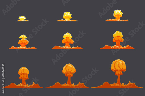 Bright Flat Explosion Animation Set