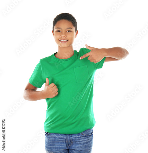 Young African American boy ...