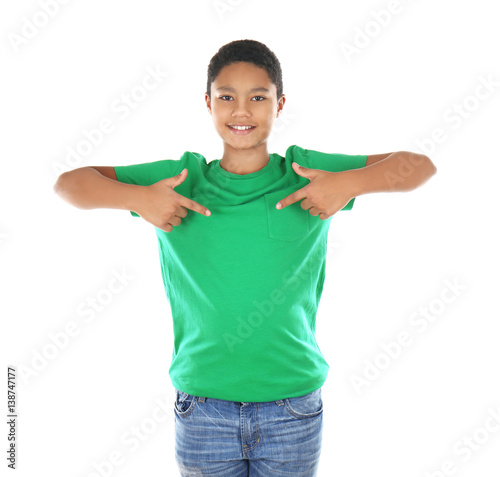Young African American boy ...