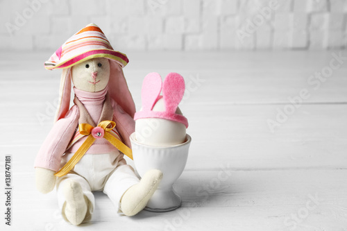 Toy bunny with decorated Ea...
