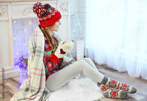 Beautiful young woman with ...