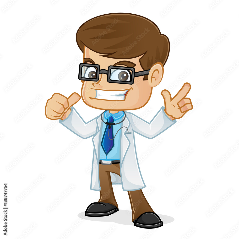 Doctor Pointing and Giving Thumb Up