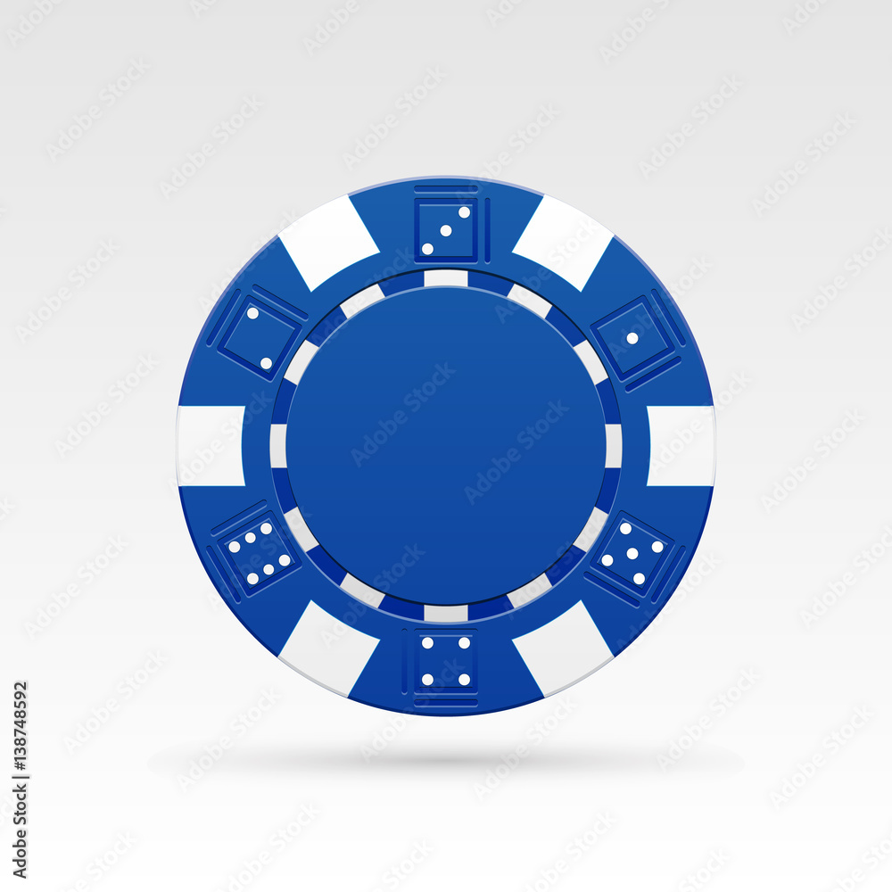 Blue casino chips. Vector illustration Blue casino chips. Vector illustration