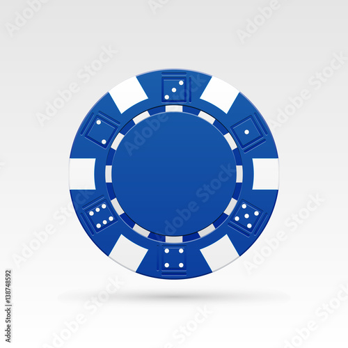 Blue casino chips. Vector illustration