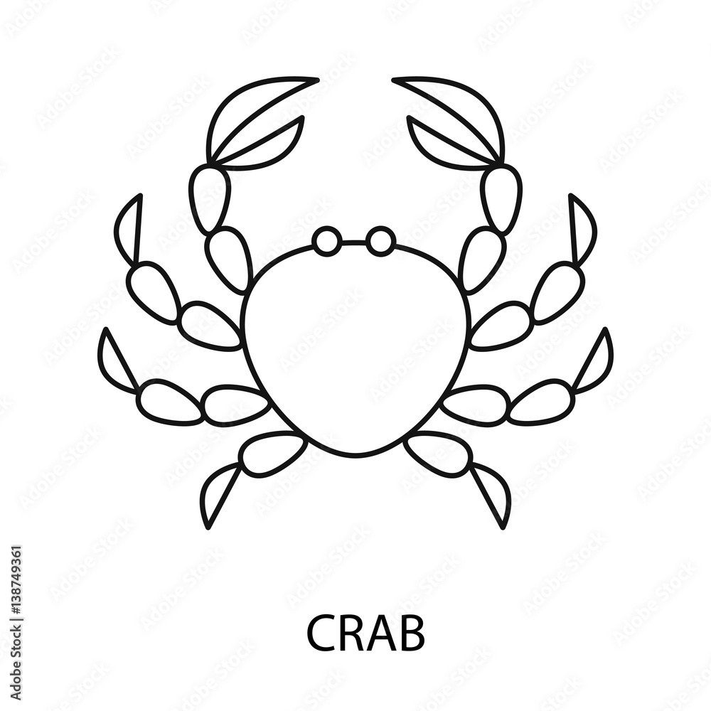 Crab line icon vector illustration. Crab line icon vector illustration.