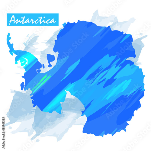 Obraz na plátně Isolated map of Antartica on a white background, Vector illustration