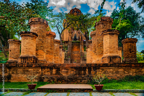 The towers of Po Nagar near Nha Trang in Vietnam. Towers were built by the Cham civilization photo
