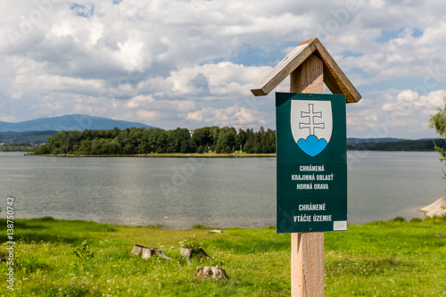Barrier lake Oravska Priehrada in northern Slovakia photo