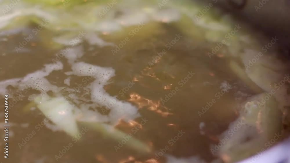 Onion soup close up Onion soup close up