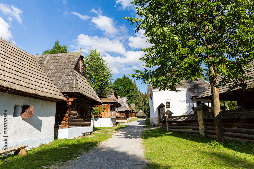 View of the museum village Brestova in Zuberec