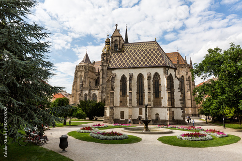 View of historical buildings in the old town part of Kosice in Slovakia