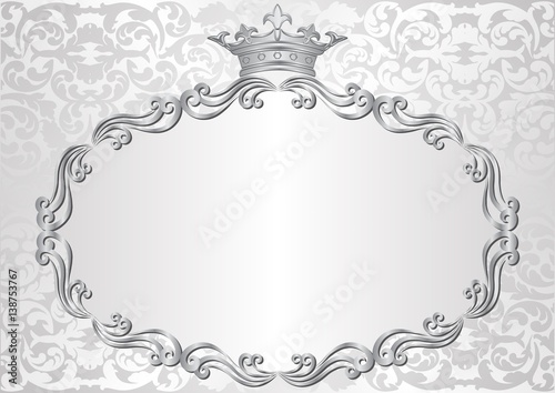 Silver background with royal frame