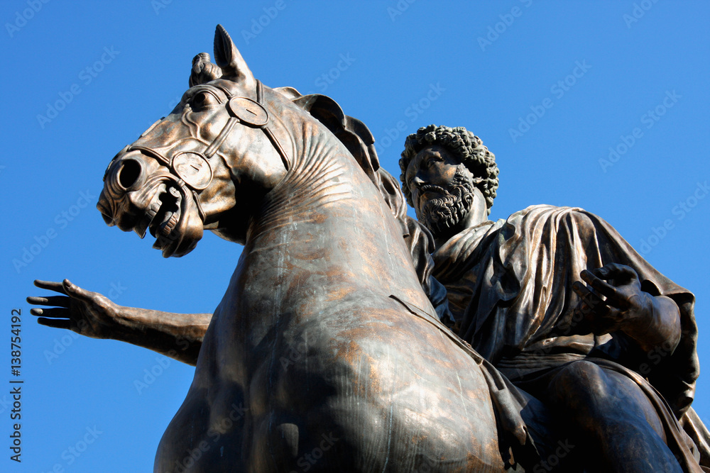 Statue Marco Aurelio at the Capitoline Hill in Rome, Italy Statue Marco Aurelio at the Capitoline Hill in Rome, Italy