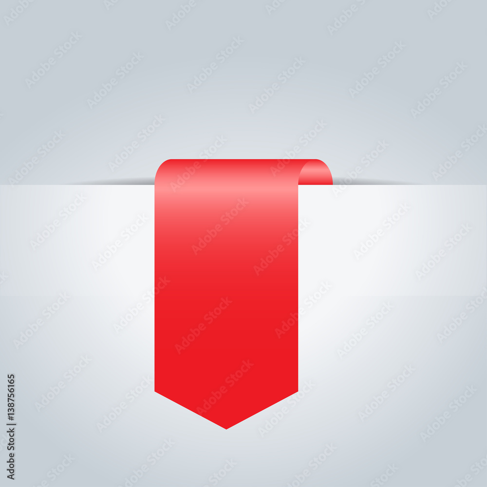 Red realistic ribbon. Banner. Vector illustration.