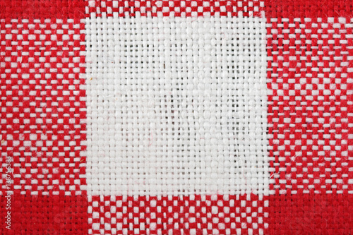red and white tablecloth macro