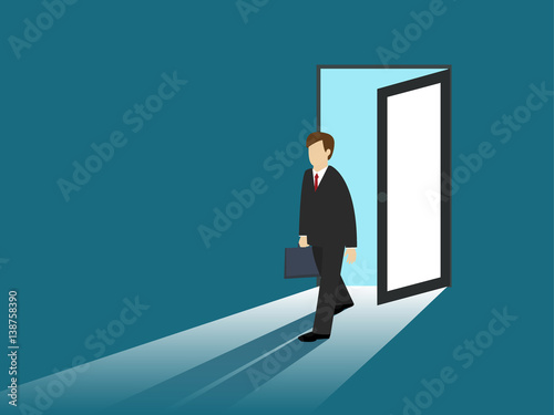 Businessman and the door