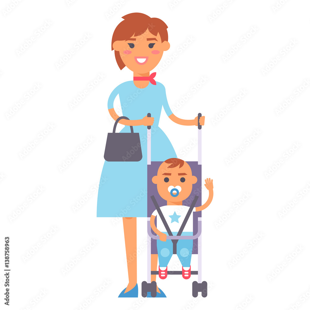 Family people adult happiness smiling mother with son togetherness parenting concept and casual parent, cheerful, lifestyle happy character vector illustration. Family people adult happiness smiling mother with son togetherness parenting concept and casual parent, cheerful, lifestyle happy character vector illustration.