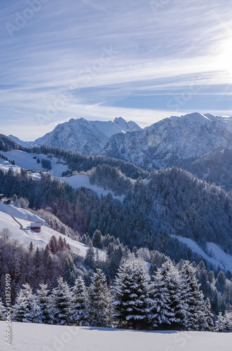 Neuschnee in Vorarlberg Österreich