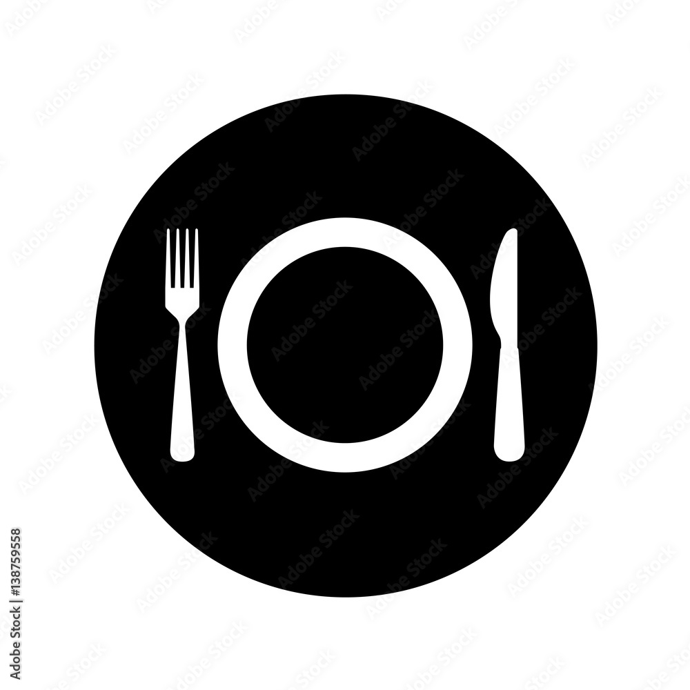 dish with kitchen cutlery isolated icon vector illustration design dish with kitchen cutlery isolated icon vector illustration design