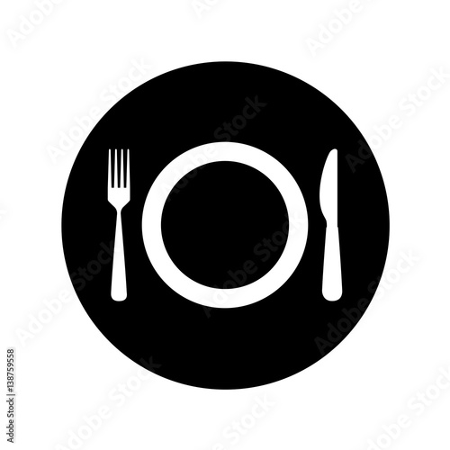 dish with kitchen cutlery isolated icon vector illustration design