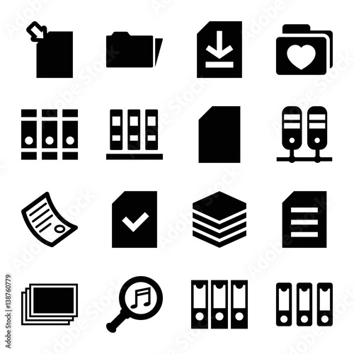 Set of 16 folder filled icons