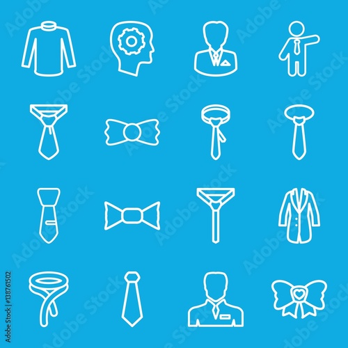 Set of 16 tie outline icons