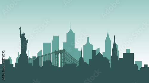 United States of America silhouette architecture buildings town city country travel