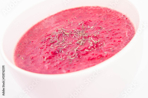 Beetroot cream soup with thyme