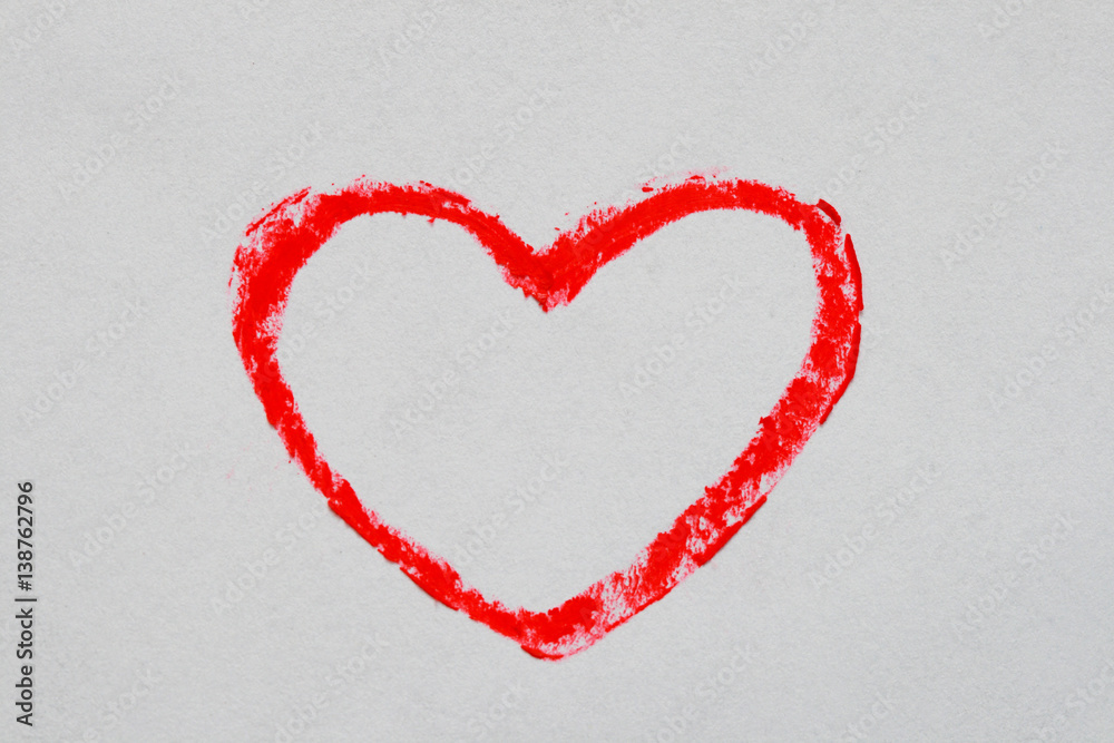 red crayon heart