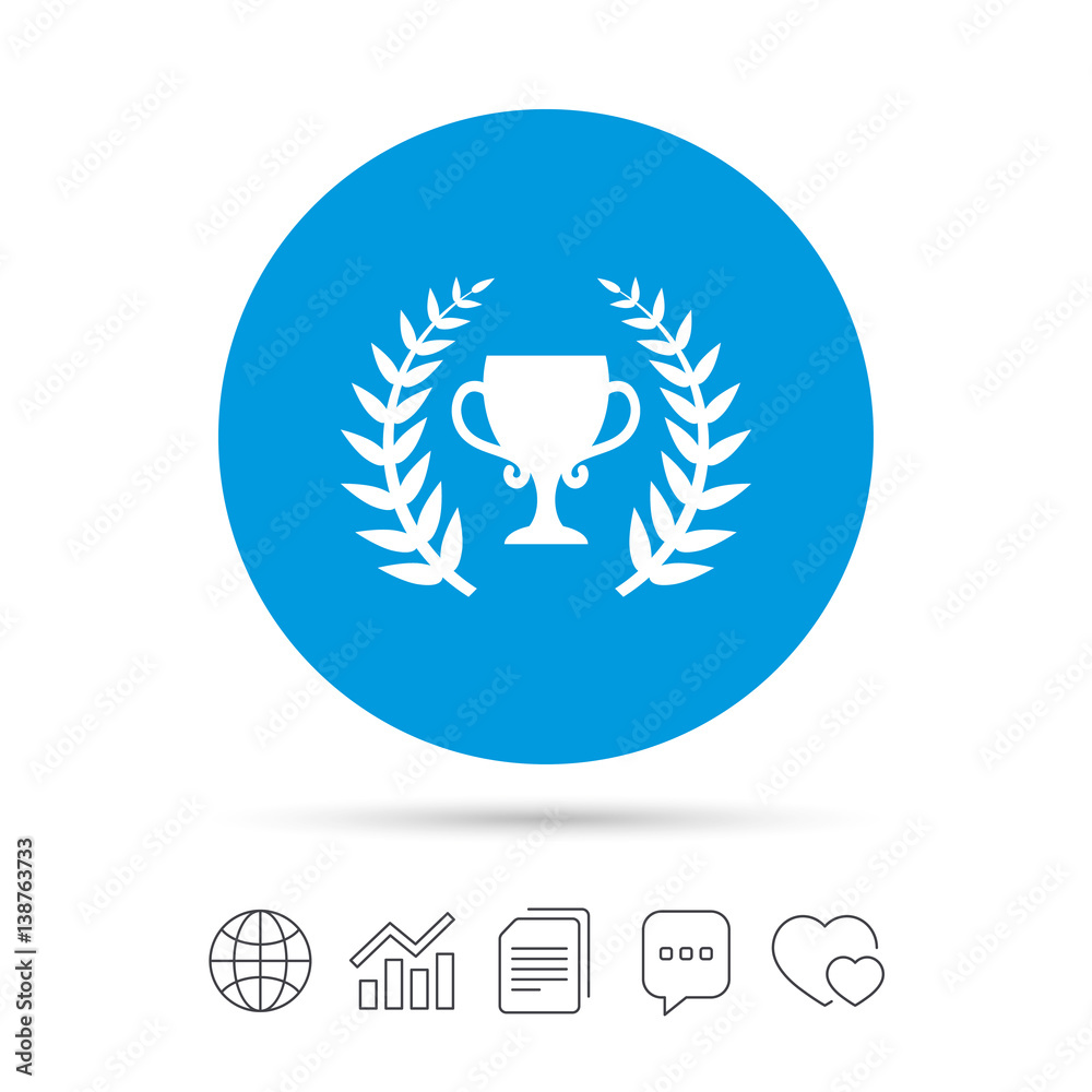 First place cup award icon. Prize for winner.