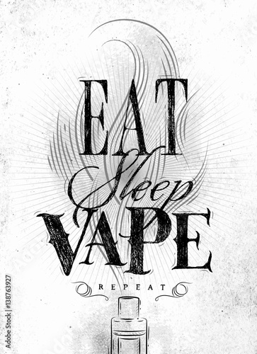 Poster eat sleep vape brown