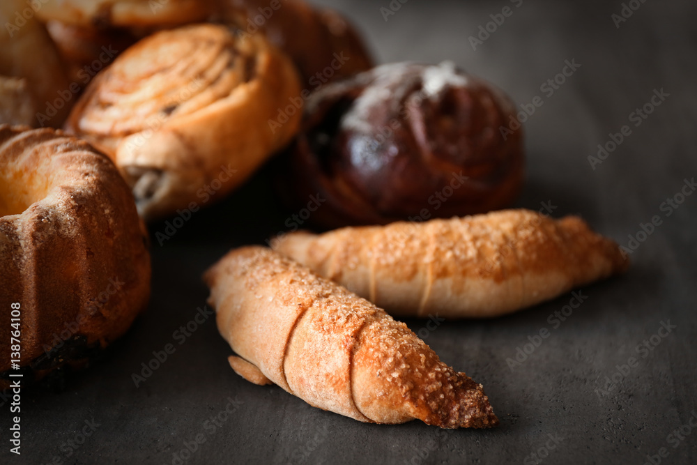 Bakery products on table