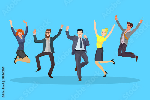 business people jumping