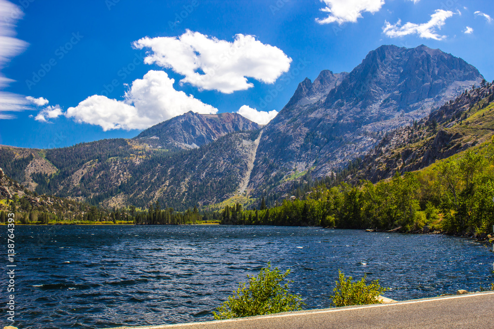 Mountain Lake At Base of Mountain Range Mountain Lake At Base of Mountain Range