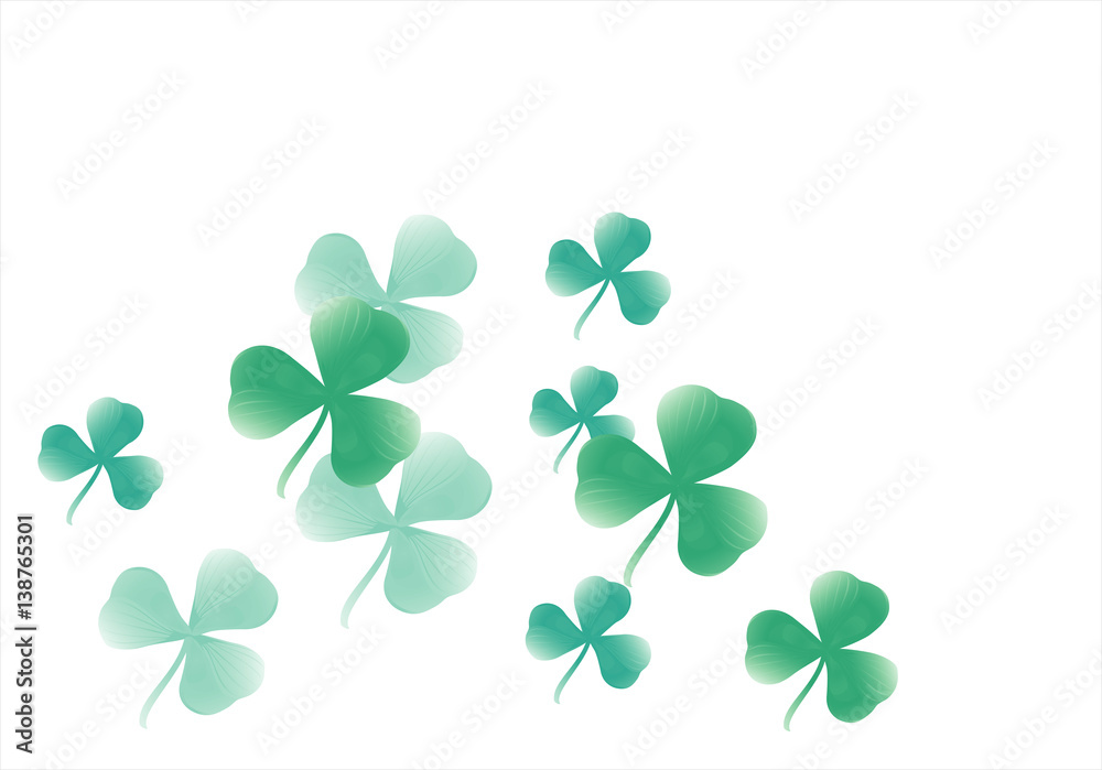 Shamrock flying, isolated on white background. Design for Saint Patrick day. Vector Shamrock flying, isolated on white background. Design for Saint Patrick day. Vector