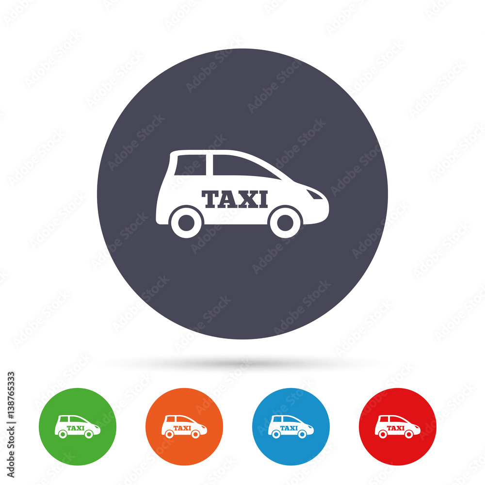 Taxi car sign icon. Hatchback symbol. Taxi car sign icon. Hatchback symbol.