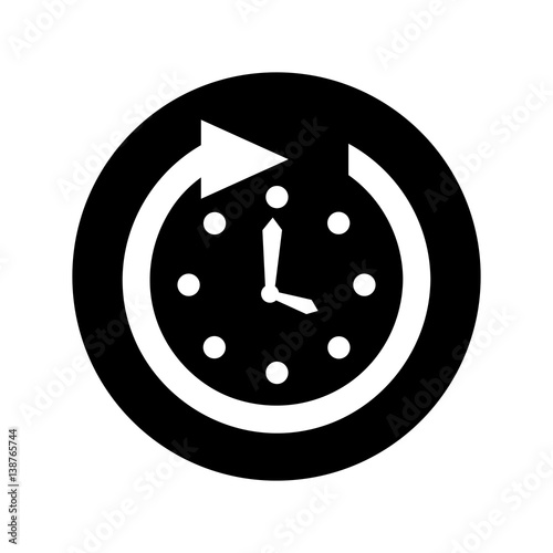 time clock wall with arrow vector illustration design