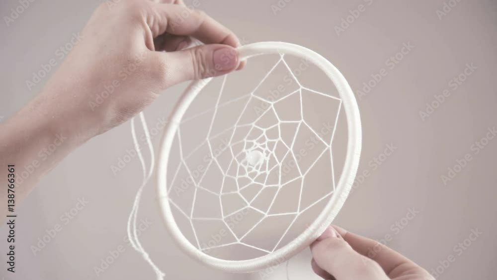 Dreamcatcher: Creating an amulet and decor element in the bedroom. Master made a foundation for the future Dreamcatcher - weaving of white thread. Lace, openwork weave. Round Dreamcatcher Dreamcatcher: Creating an amulet and decor element in the bedroom. Master made a foundation for the future Dreamcatcher - weaving of white thread. Lace, openwork weave. Round Dreamcatcher