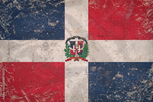 Vintage Dominican Republic flag pattern