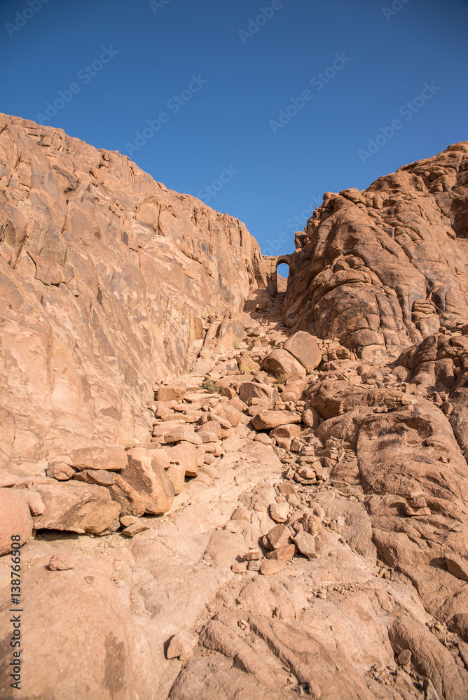 beautiful landscape in the mountains of Sinai at dawn