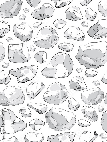 Large and small stones seamless pattern