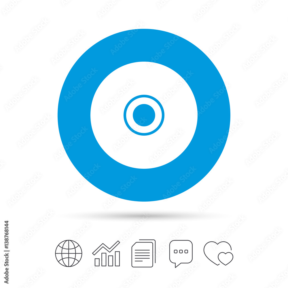 CD or DVD sign icon. Compact disc symbol. CD or DVD sign icon. Compact disc symbol.